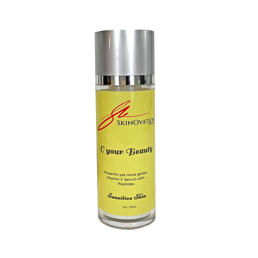 Skinovation C Your Beauty Vitamin C Serum, Anti-Aging Face Serum with Clinical Strength gentle Vitamin C and Peptides for Sensitive Skin